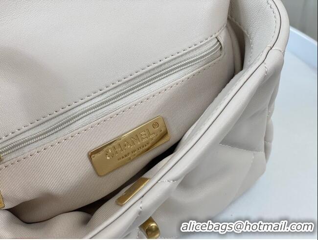 Unique Style Chanel 19 Shiny Lambskin Mini Flap Bag AS1159 White 2024