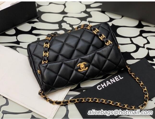 Good Taste Chanel Folded Leather Hobo Bag AS2204 Black 2024