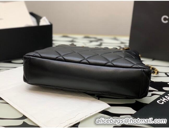 Good Taste Chanel Folded Leather Hobo Bag AS2204 Black 2024