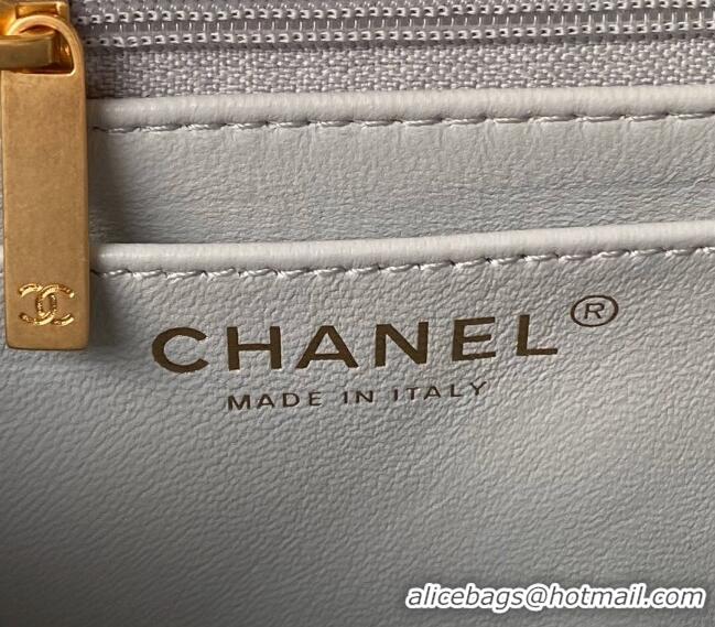 Trendy Design Chanel Shiny Lambskin Small Flap Bag with Chain and Pearls AS4384 Silver 2024