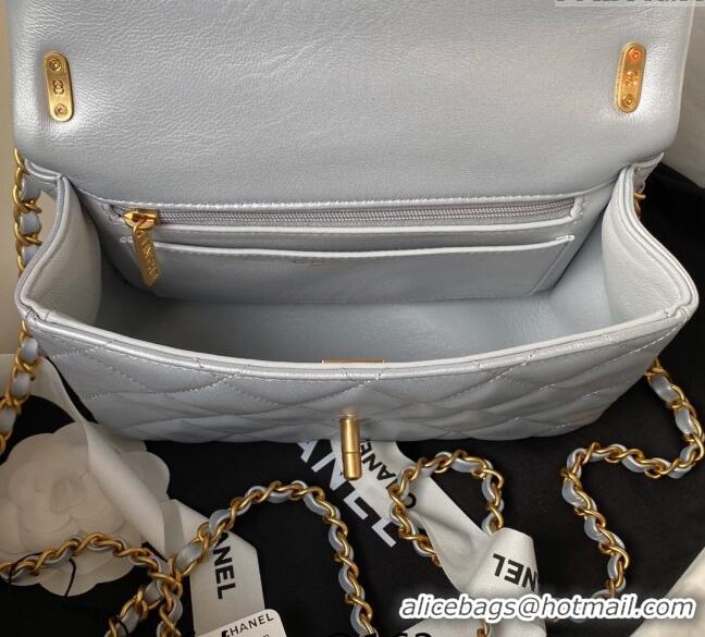 Trendy Design Chanel Shiny Lambskin Small Flap Bag with Chain and Pearls AS4384 Silver 2024