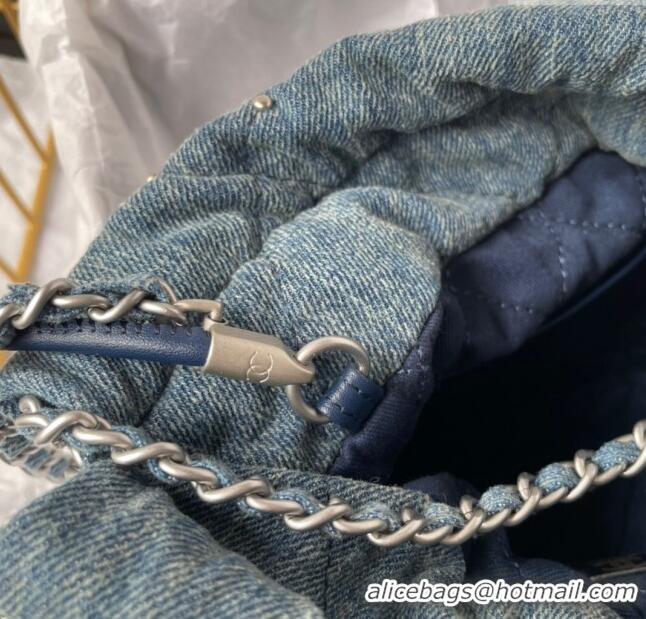 Top Grade Chanel 22 Mini Handbag in Washed Denim AS3980 Blue 2024