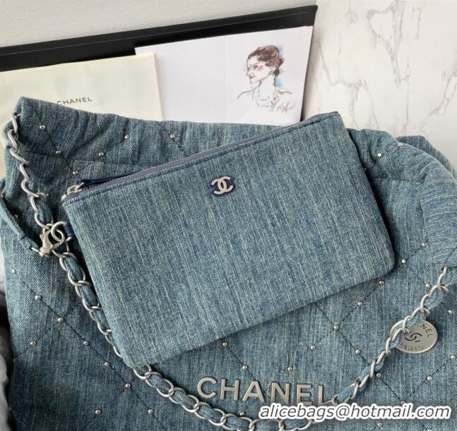 Classic Specials Chanel 22 Handbag in Washed Denim AS3261 Blue 2024