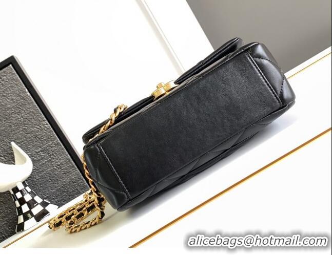 Reasonable Price Chanel Lambskin Flap Bag With Crystal Chain AS2613 Black 2024