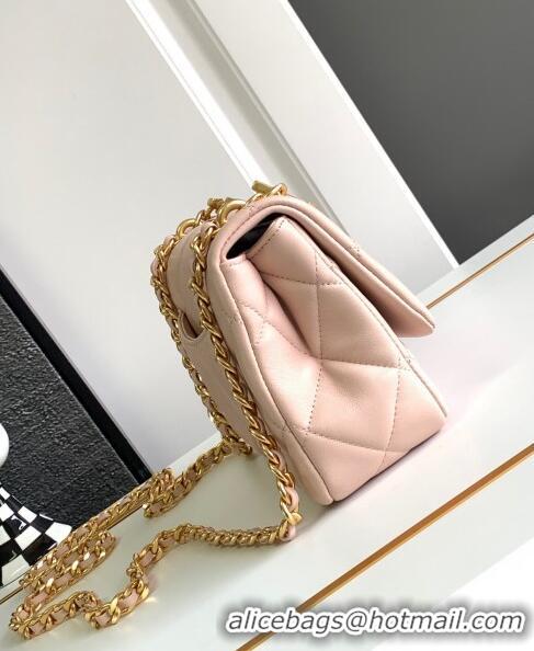 Buy Discount Chanel Lambskin Flap Bag With Crystal Chain AS2613 Pink 2024