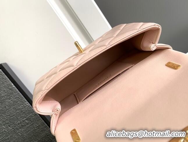 Buy Discount Chanel Lambskin Flap Bag With Crystal Chain AS2613 Pink 2024