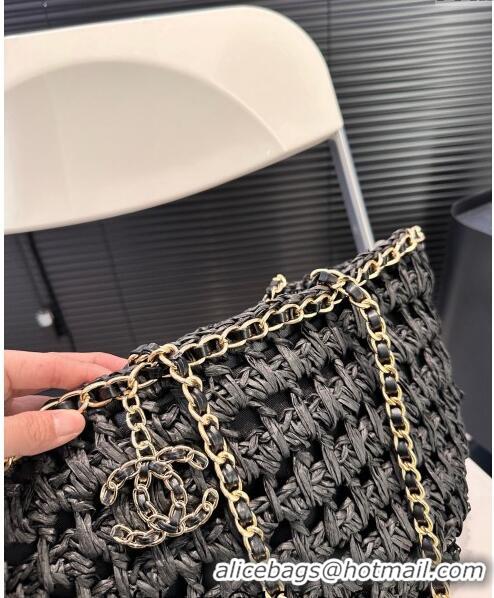 Fashion Discount Chanel Straw Basket Chain Bag 040201 Black 2024