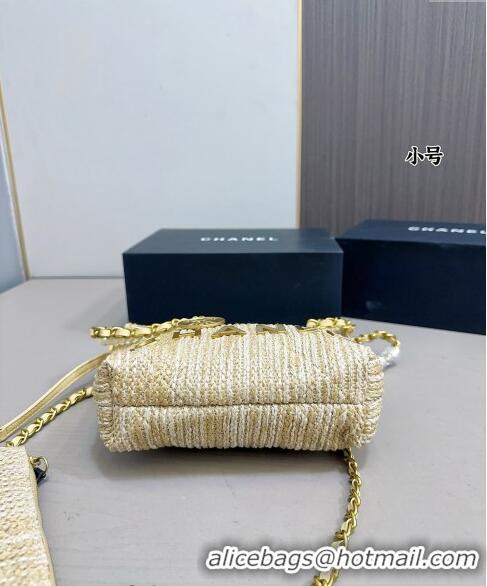 Super Quality Chanel Straw Mini/Small 22 Bag 0402 Beige 2024