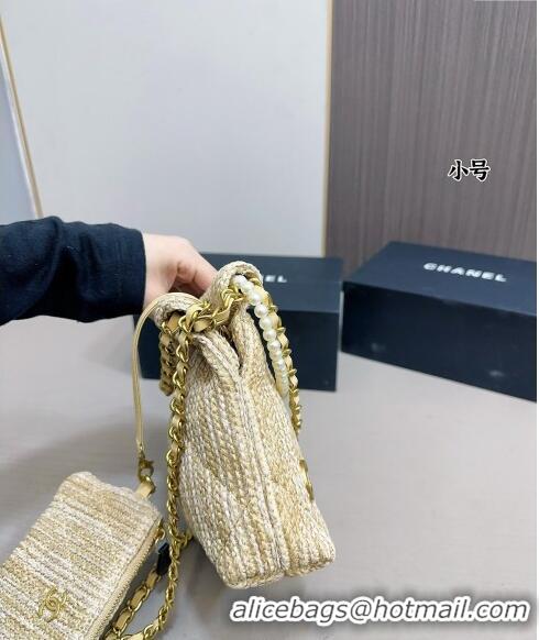 Super Quality Chanel Straw Mini/Small 22 Bag 0402 Beige 2024