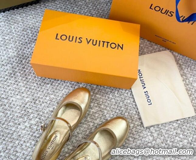 Best Grade Louis Vuitton Romy Flat Ballerinas in Metallic Lambskin Gold 606157