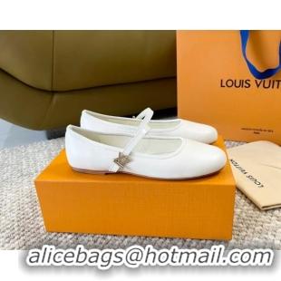 Best Price Louis Vuitton Romy Flat Ballerinas in Lambskin White 606161