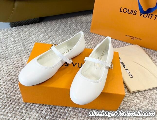 Best Price Louis Vuitton Romy Flat Ballerinas in Lambskin White 606161