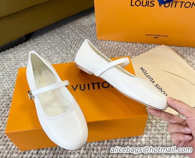 Best Price Louis Vuitton Romy Flat Ballerinas in Lambskin White 606161