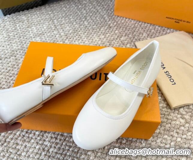 Best Price Louis Vuitton Romy Flat Ballerinas in Lambskin White 606161