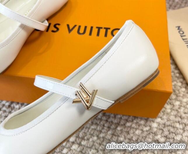 Best Price Louis Vuitton Romy Flat Ballerinas in Lambskin White 606161