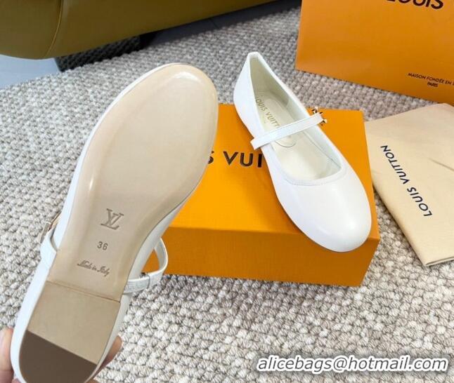 Best Price Louis Vuitton Romy Flat Ballerinas in Lambskin White 606161