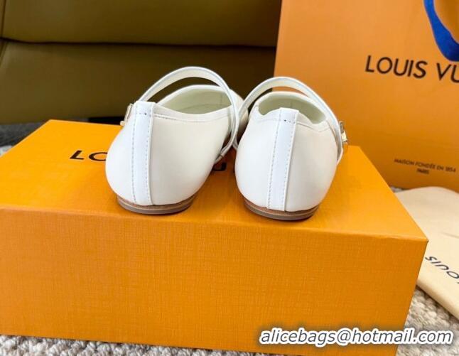 Best Price Louis Vuitton Romy Flat Ballerinas in Lambskin White 606161