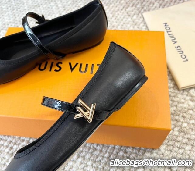 Classic Hot Louis Vuitton Romy Flat Ballerinas in Lambskin Black 606162