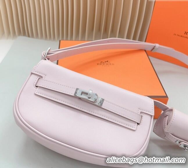 Luxury Discount Hermes Calfskin Pouch Belt/Belt Bag 0617 Light Pink 2024