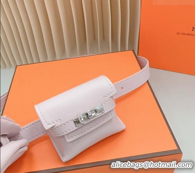 Luxury Discount Hermes Calfskin Pouch Belt/Belt Bag 0617 Light Pink 2024