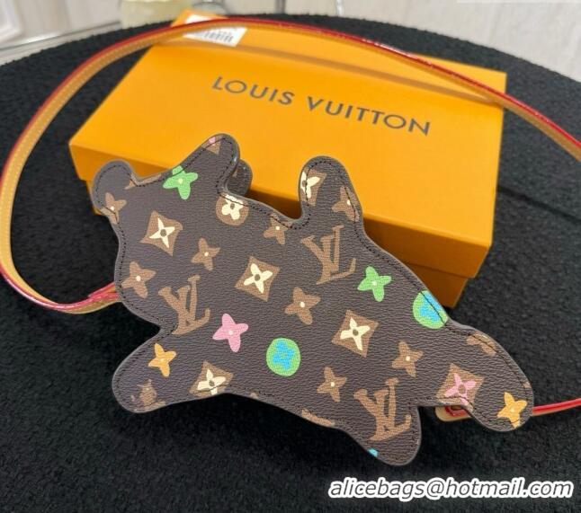 New Design Louis Vuitton Dog On Strap Mini bag in Monogram Craggy Canvas and Brown Leather 2024 M83342