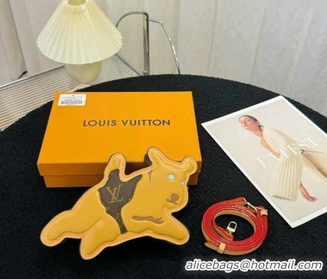 New Design Louis Vuitton Dog On Strap Mini bag in Monogram Craggy Canvas and Brown Leather 2024 M83342