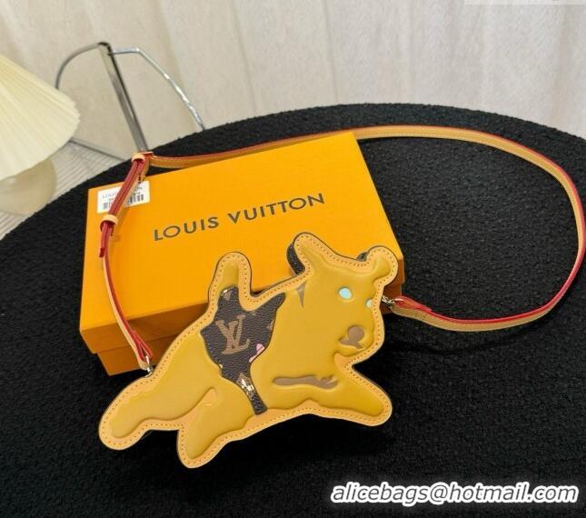 New Design Louis Vuitton Dog On Strap Mini bag in Monogram Craggy Canvas and Brown Leather 2024 M83342