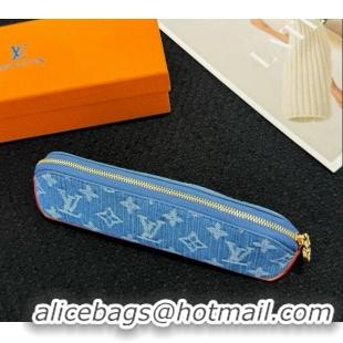 Good Looking Louis Vuitton Elizabeth Pencil Pouch in M17106 Blue Denim 2024