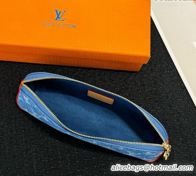 Good Looking Louis Vuitton Elizabeth Pencil Pouch in M17106 Blue Denim 2024