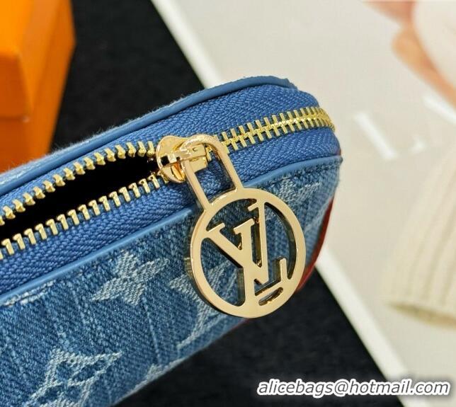 Good Looking Louis Vuitton Elizabeth Pencil Pouch in M17106 Blue Denim 2024