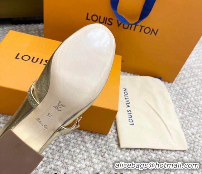 Sophisticated Louis Vuitton Romy Pumps 3.5cm in Metallic Lambskin Gold 606163