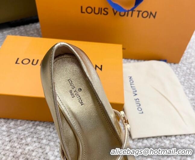 Sophisticated Louis Vuitton Romy Pumps 3.5cm in Metallic Lambskin Gold 606163