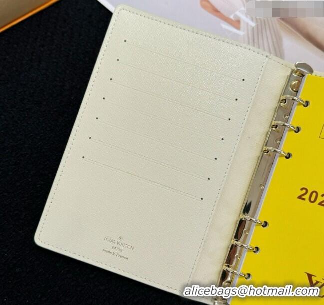 Top Quality Louis Vuitton Large Ring Agenda Notebook Cover in Monogram Craggy M17128 White 2024