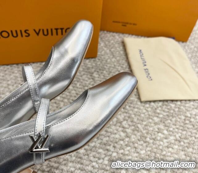 Grade Quality Louis Vuitton Romy Pumps 3.5cm in Metallic Lambskin Silver 606165