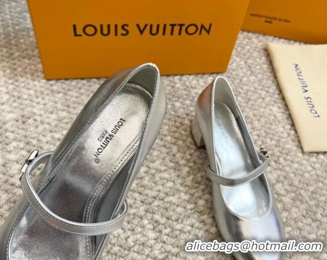 Grade Quality Louis Vuitton Romy Pumps 3.5cm in Metallic Lambskin Silver 606165