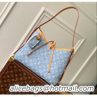 Top Grade Louis Vuitton CarryAll PM Bag in Monogram Denim 100% GOTS-certified Cotton M11462 Blue 2024