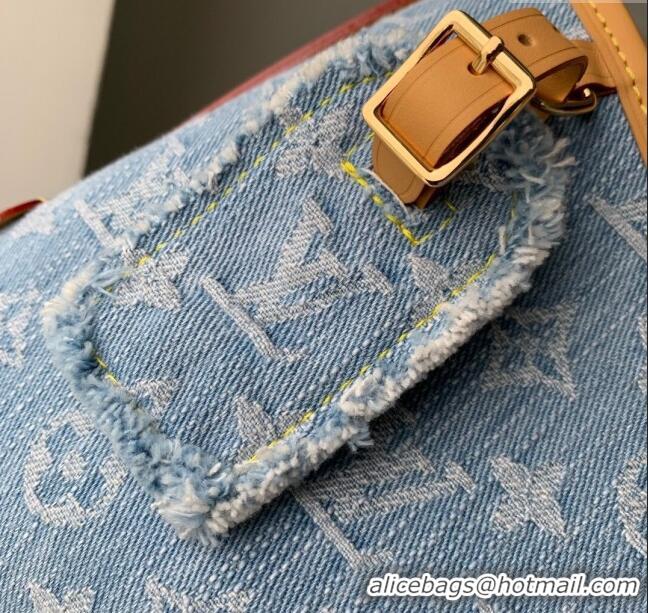 Top Grade Louis Vuitton CarryAll PM Bag in Monogram Denim 100% GOTS-certified Cotton M11462 Blue 2024