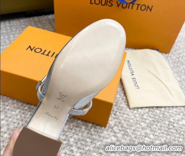 Purchase Louis Vuitton Romy Slingback Pumps 3.5cm in Metallic Lambskin Silver 606166