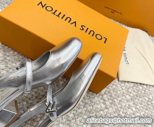 Purchase Louis Vuitton Romy Slingback Pumps 3.5cm in Metallic Lambskin Silver 606166