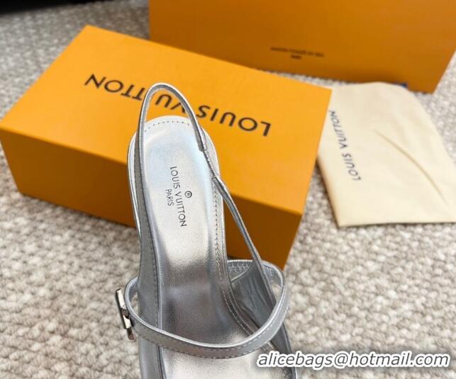 Purchase Louis Vuitton Romy Slingback Pumps 3.5cm in Metallic Lambskin Silver 606166