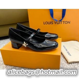 Stylish Louis Vuitton Romy Pumps 3.5cm in Patent Leather Black 606167