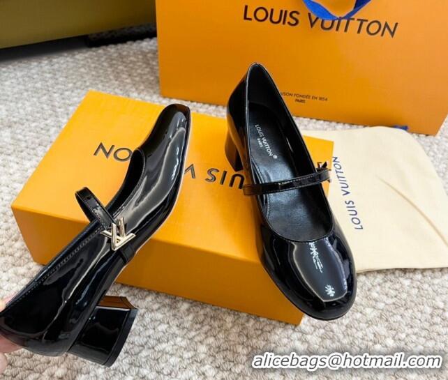 Stylish Louis Vuitton Romy Pumps 3.5cm in Patent Leather Black 606167