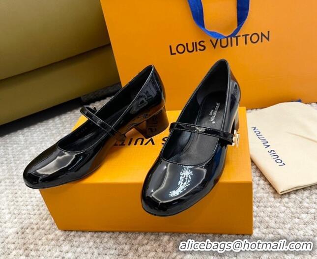 Stylish Louis Vuitton Romy Pumps 3.5cm in Patent Leather Black 606167