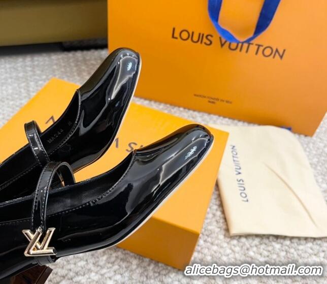 Stylish Louis Vuitton Romy Pumps 3.5cm in Patent Leather Black 606167