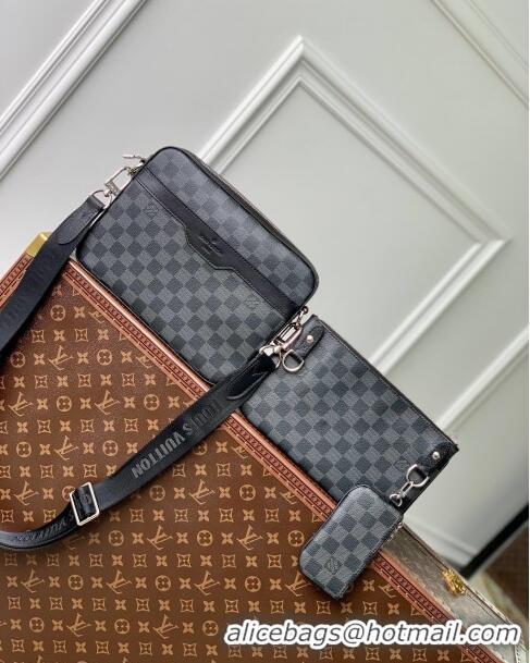 Promotional Louis Vuitton Trio Messenger Bag Damier Graphite Canvas N40519 Black 2024