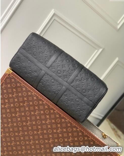 Super Quality Louis Vuitton Keepall Bandouliere 50 in Black Taurillon Monogram Leather M59025 2024