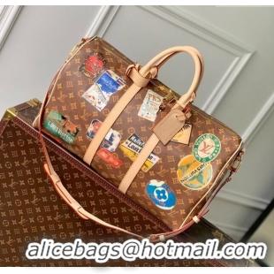 Famous Brand Louis Vuitton Keepall Bandouliere 45 Bag in Monogram Canvas M24960 Brown 2024