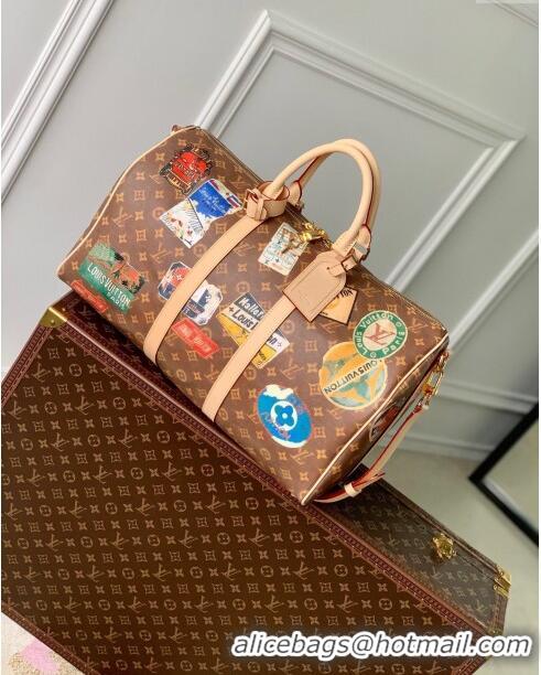 Famous Brand Louis Vuitton Keepall Bandouliere 45 Bag in Monogram Canvas M24960 Brown 2024