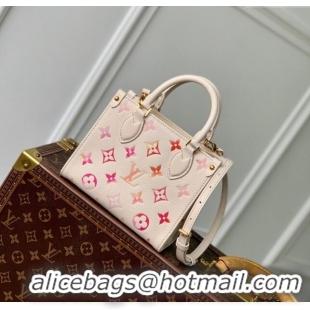 Louis Vuitton OnTheGo BB Tote Bag in Monogram Empreinte Grained Leather M47115 Sunrise Aquarelle 2024