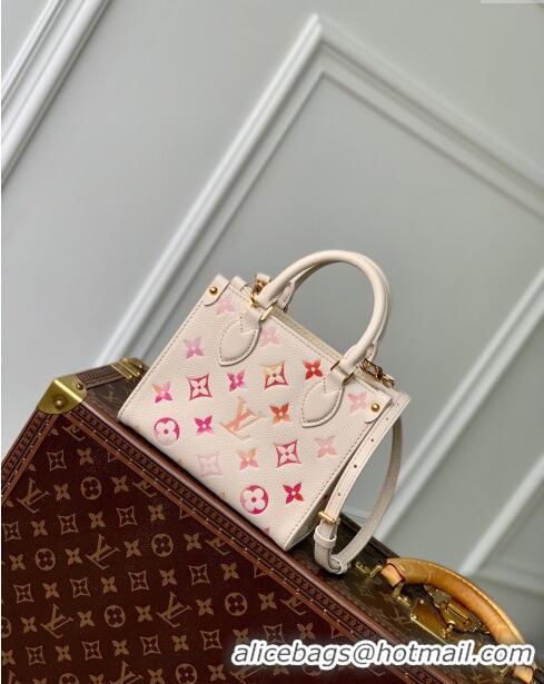 Louis Vuitton OnTheGo BB Tote Bag in Monogram Empreinte Grained Leather M47115 Sunrise Aquarelle 2024